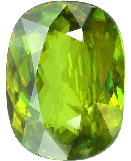 Sphene Buyer’s Guide – Properties, Treatments & Value Sphene Buyers Guide 4 - titanite - green colour - cushion cut - sri lanka - faceted