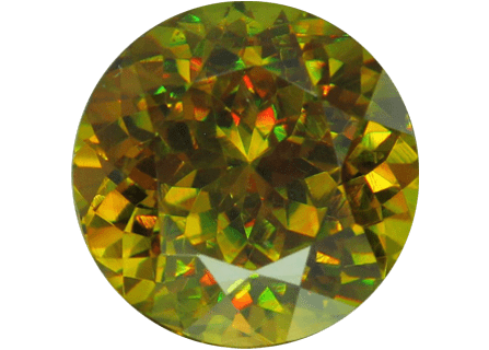 Sphene Buyer’s Guide – Properties, Treatments & Value Sphene Buyers Guide 5 - titanite - yellow green colour - round shape - madagascar - faceted