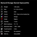 1.06 ct Orange Garnet Spessartite - iGemz22946