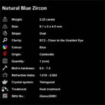 2.22 ct Blue Zircon - iGemz20081