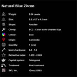 2.04 ct Blue Zircon - iGemz20083